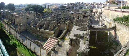 Blick vom Eingang über Herculaneum