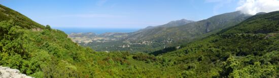 Blick auf Patrimoniu vom Col de Teghime